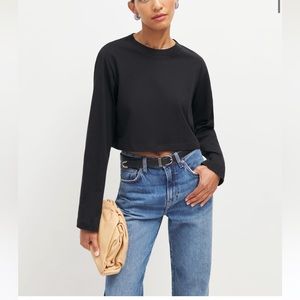 Reformation Relaxed Long Sleeve Cropped Tee